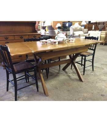 SOLD - Rustic Dining Table with 2 Pull-out Leaves